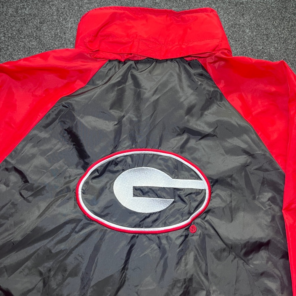 Reebok Windbreaker Mens Large Red Excellent Georgia Bulldogs Heisman Pullover